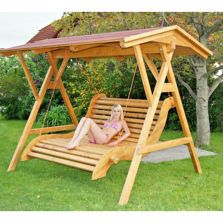 XXXL Luxus Premium Hollywoodschaukel Holz Massivholz-Gartenmöbel Gartenschaukel