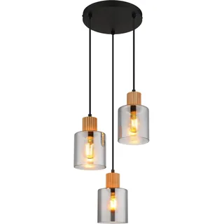 GLOBO Pendelleuchte 3-flg. E27 40 cm rund schwarz