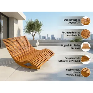 prestige home living outdoor Ergonomische Doppelschwungliege 150 x 120 x 66 cm Braun