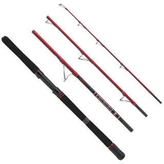 Penn Squadron III Reiseboot-Spinnrute, Angelrute, Meeresangeln, Salzwasserangeln, salzwasserfeste Komponenten, ideal für Dorsch, Pollack, Heilbutt und mehr, Unisex, Rot, 2,10 m | 100–250 g