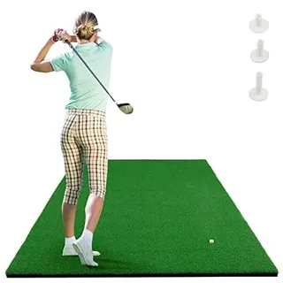 Costway 150 x 100cm Golf Abschlagmatte inkl. 3 Gummi-Tees, Golfmatte mit 2 Abschlagpositionen, für Indoor und Outdoor