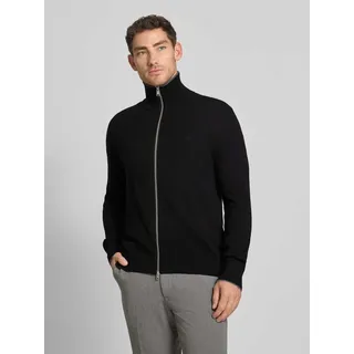 Marc O'Polo Regular Fit Strickjacke aus Baumwoll-Mix mit Schurwoll-Anteil, Black, S