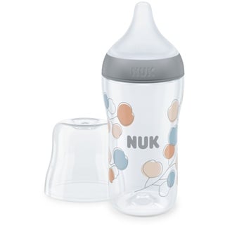 Nuk PP-Flasche Perfect Match 260 ml + Silikon-Sauger Gr. M - Zweige - Grau