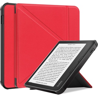 Tablet Hülle für Kobo Libra 2 7 Zoll Slim Case Etui mit Standfunktion und Auto Sleep/Wake Funktion Rot