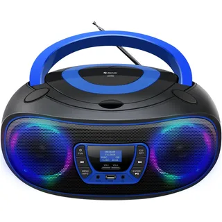 Denver TDB-212BU DAB+ Boombox mit DAB+/FM-Radio, Bluetooth-funktion, blau