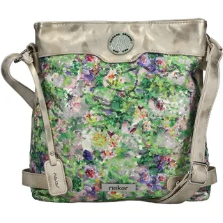 Rieker Umhängetasche RIEKER, Damen, Gr. B/H/T: 27cm x 30cm x 7cm, multi, Textil, bedruckt, Taschen Umhängetasche, Damen Schultertasche, Handtasche in Metallic-Optik