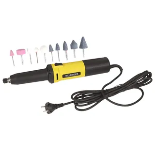 WELDINGER Geradschleifer GS 650el 650 W Aufnahme 3/6/8 mm professioneller Stabschleifer + 10er-Set Schleifstifte