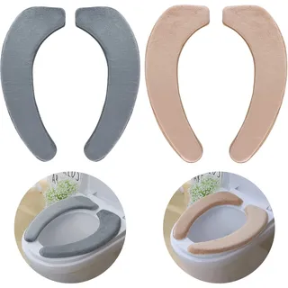 Gukasxi WC-Sitzbezug, 2 Paar Toilettensitzbezug Dicker Und Wärmer Wc-Sitz Pad WC Wärmer Pad, Waschbarer WC Abdeckung Cover Pad Toilettensitzkissen