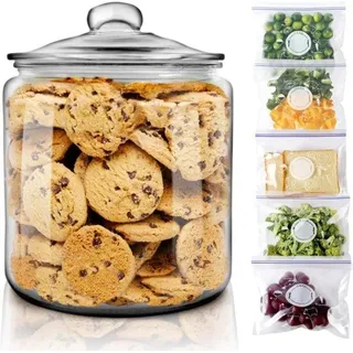 Große Backbehälter - Grosse Fassungsvermögen - 5,8 Liter - 20 x 20 x 29,5 cm - Luftsicher - Große Öffnung - Transparent