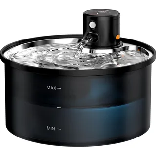 Katzenbrunnen Kabellos Trinkbrunnen für Katze: Katzenbrunnen für Katzen - 3.2L Katzens Trinkbrunnen mit Bewegungsmelder - Wasserbrunnen für Katze Akku mit Sensor Kabelloser - Edelstahl Trinktablett