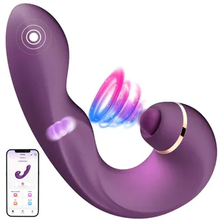Vibrator für Klitoris und G-punkt - Vibration für Frauen Flattern & Pulsieren Stimulator Sex Spielzeug für die Frau, 3IN1 Silikon Erotik Butterfly Dildo Vibratorensets für Frauen Paare 5x5x10 modi,APP