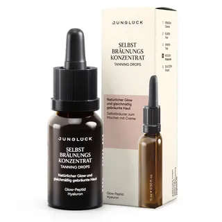 junglück Selbstbräunungskonzentrat fürs Gesicht - für eine natürliche & gleichmäßige Bräune, Vegan 15 ml Konzentrat
