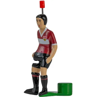 Tipp-Kick Spieler Star-Kicker VfB Stuttgart Klassik Edition - Original Spieler mit angewinkeltem Fuß, Handbemalte Fußball-Figur im Trikot rot/weiß für Tischfußball-Spiel, Geschenkidee für Fans