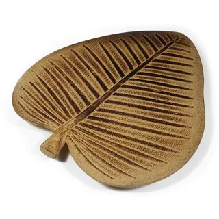 Intertoys Schale Holz Schale Blattform Deko Schale Tischdeko Naturprodukt Ablageschale, Holz