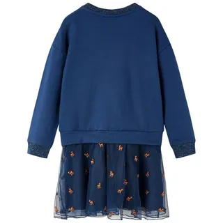 vidaXL Kinderkleid mit Langen Ärmeln Marineblau 104