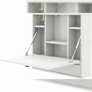 Costway Wandklapptisch, Wandtisch mit Ablagefächern & Schublade, Klapptisch, Klapp-Schreibtisch für Computer