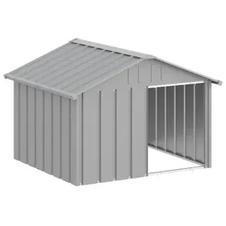 vidaXL Hundehütte 116,5 x 103 x 81,5 cm Stahl Grau