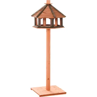 PawHut Vogelhaus, Ø52 x 130H cm, Vogelfutterhaus, hölzerner Vogelvilla, Futterhaus, Vogelständer, Vogel-Tischvogelhaus, Natur  Aosom