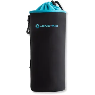 LENS-AID Objektivbeutel Neopren Objektiv Schutzhülle - XXL (12 x 28 cm) | Schutz vor Staub und Spritzwasser, Fleece-Fütterung, Kordelzug, Schlaufe, Karabiner