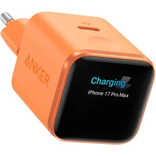 Anker Nano USB-C Schnellladegerät 45W mit Display Orange