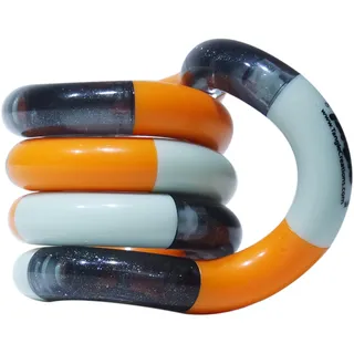Tangle 85711 Fidget Toy Junior Classic Serie, Antistress Finger Spielzeug, fördert Feinmotorik, beliebig dreh- und kombinierbar, Motorikspielzeug für Kinder ab 3 Jahre, Gray - Grau & Orange