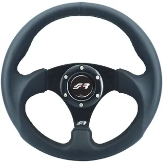 Simoni Racing ROLLE Lenkrad schwarz | Schwarz Ökoleder