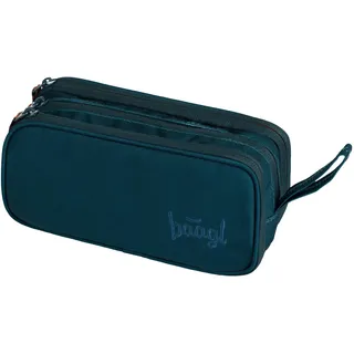 Baagl Federmäppchen für Mädchen, Jungen, Schule Mäppchen, Federmappe mit 3 Fächer, Federtasche für Teenager, Kinder Etui (Petrol)