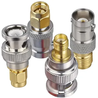 QIQIAZI SMA auf BNC Adapter,4-teiliges Antennenadapter Set Koaxial RF Stecker BNC-auf-SMA Stecker,Buchse auf S-MA-Stecker