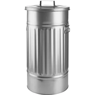 BUTLERS Retro Mülltonne Oskar 40l Mülleimer mit Deckel und Tragegriffen | Küche Abfalleimer ideal als Mülleimer für gelben Sack, Pfandbehälter, Futtertonne, Wäschetonne und Papierkorb