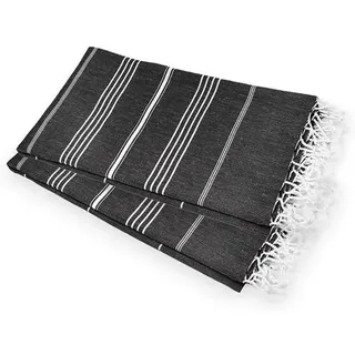 Turquoise Home 2er Pack Pestemal Küchetuch Handtuch 50x90cm Putztuch Schwarz