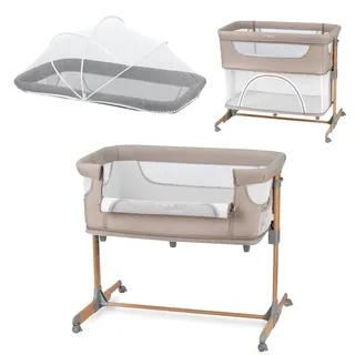 MOMI SMART Bed 4-in-1 Kinderbeistellbetten bis 15 kg, Beistellbett für Babys mit Matratze, Höhenverstellbar