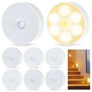 Vegena Nachtlicht Mit Bewegungsmelder,8 Stück LED Nachtlicht,Aufladbar USB,10W,Nachtlicht Batterie,Nachtlampe Schranklicht Für Treppe,Küche,Toilette,Chlafzimmer