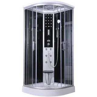 Sanotechnik Komplettdusche Comfort, BxT: 100x100 cm, Sicherheitsglas, 1-tlg., inkl- Kopf-Regenbrause silberfarben