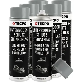 6x TECPO Unterbodenschutz überlackierbar hell, 500 ml