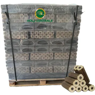 Holzbriketts PiniKay,  100% Eiche , 8 eck. Form,  960 kg , 96 Packungen je 10kg