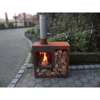 Außenkamin, Gartenkamin, Terrassenkamin, Chabby Chic, Vintage Deko, Rostlook