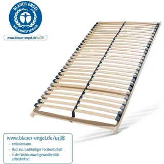 Lattenrost 90x200, Lattenrahmen aus Buche, 7 Komfortzonen, 28 Latten, Federholzrahmen  GERMANY, Lattenrost Selbstmontage, Traglast bis zu 150Kg