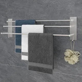 Handtuchhalter 3 Stangen ohne Bohren SUS304 Edelstahl 75cm