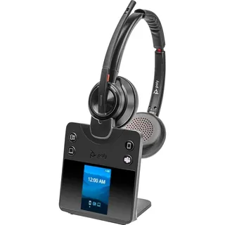 Poly Savi 8420 Office DECT Stereo-Headset, On-Ear, Bluetooth, Schwarz
