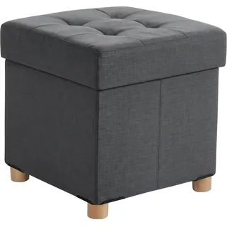Relaxdays Hocker mit Stauraum, Anthrazit