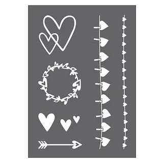 Rayher Siebdruckschablone Herzen grau