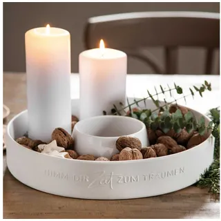 räder Kerzenständer Nimm dir Zeit Porzellan Weiß