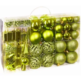 Brubaker Weihnachtskugeln mit Baumspitze Christbaumschmuck Hellgrün