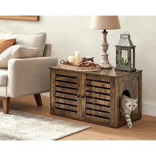 Songmics Katzentoilette 80x53x49,2cm Braun