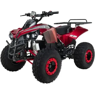 ACTIONBIKES MOTORS Kinder Quad S-10 1000 Watt Federung, Scheiben-/Trommelbremsen, bis 20 km/h (Metallic/Rot)
