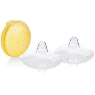 Medela Contact Brusthütchen – BPA-frei – Aus ultradünnem, weichem Silikon – Inklusive 2 Brusthütchen und Etui – 24 mm, groß