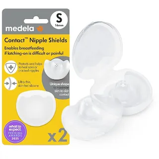 Medela Contact Brusthütchen zum Stillen – 16 mm – Zum Schutz bei wunden oder rissigen Brustwarzen und zur Unterstützung beim Anlegen – BPA-frei – 2er Pack