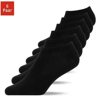SNOCKS Sneaker Socken 6 Paar Schwarz 35-38