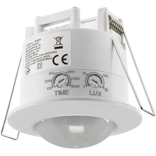 ChiliTec Decken-Einbau-Bewegungsmelder 360° LED geeignet, 6m Detektion, weiß