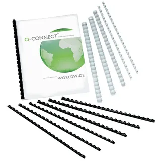Q-Connect Q-Connect® Plastik-Binderücken, 8 mm, für 45 Blatt, weiß, 100 Stück